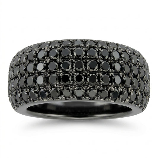 190 Black Diamond Pavé Eternity Band Ring