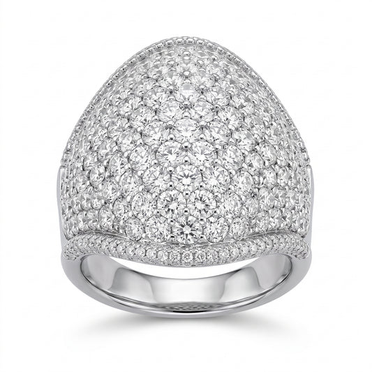 7.18ct Diamond Pavé Dome Cocktail Ring