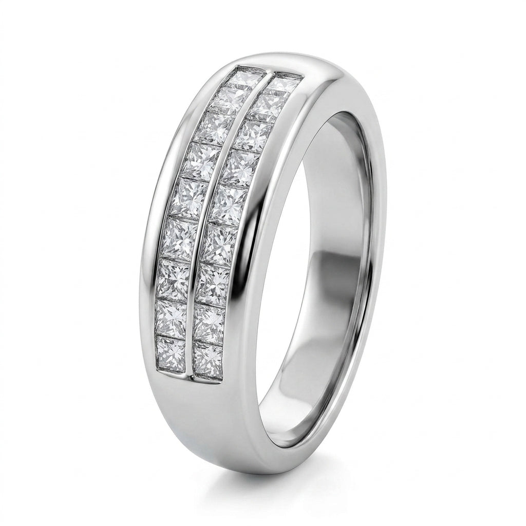 16 Pear-Cut Diamond Two-Row Band Ring