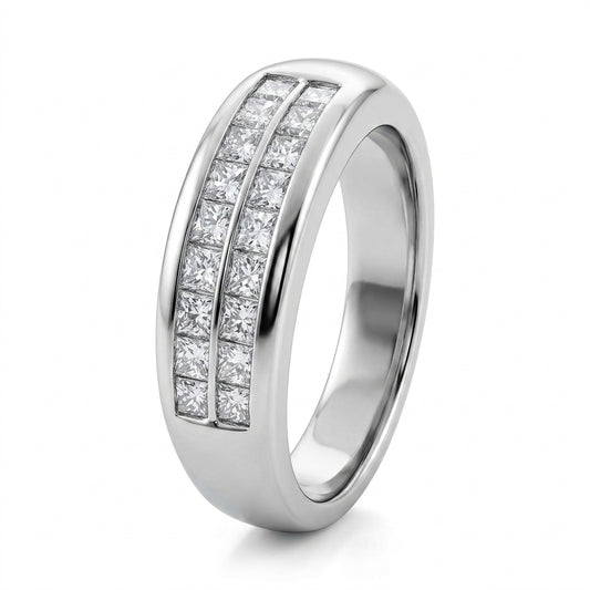 16 Pear-Cut Diamond Two-Row Band Ring