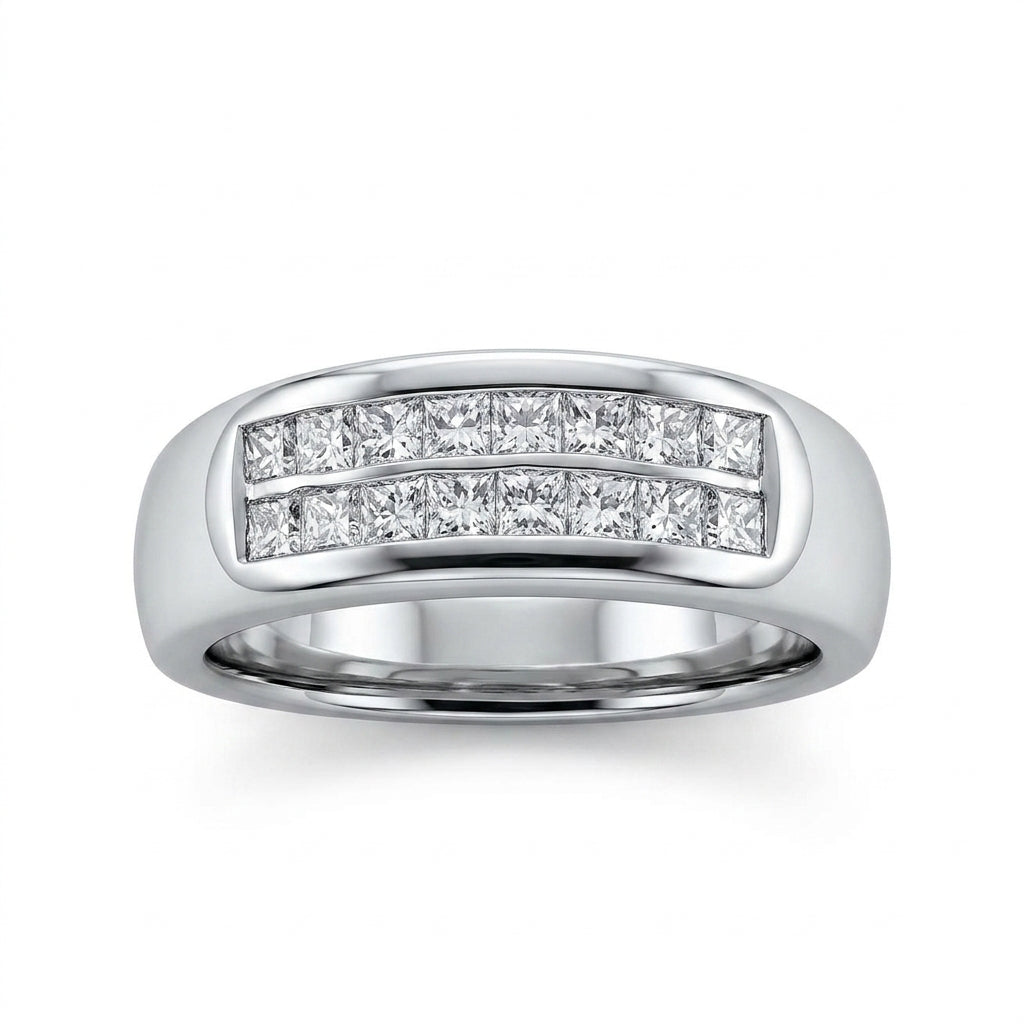 16 Pear-Cut Diamond Two-Row Band Ring