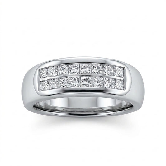 16 Pear-Cut Diamond Two-Row Band Ring