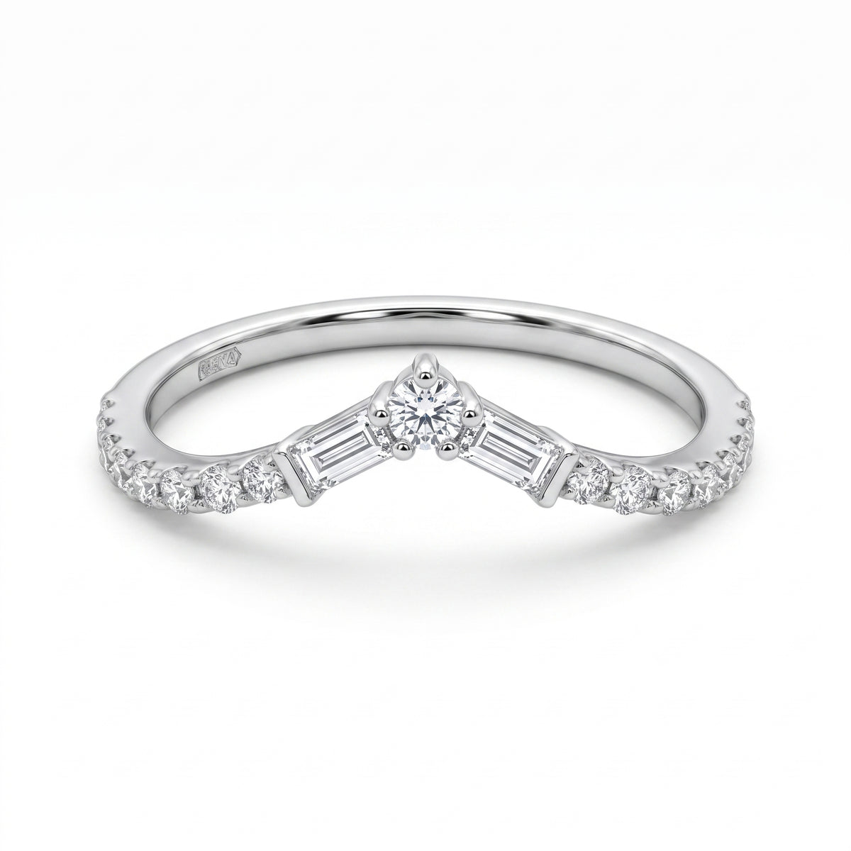 2 Tapered & 19-Diamond V Ring