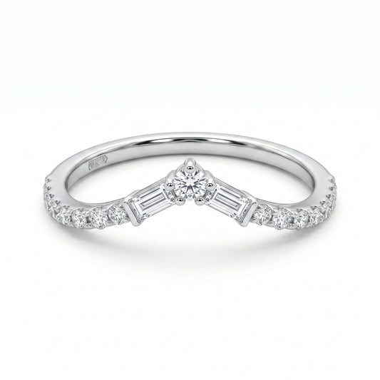 2 Tapered & 19-Diamond V Ring