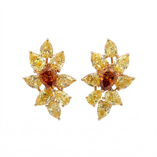 Yellow Diamond Statement Studs