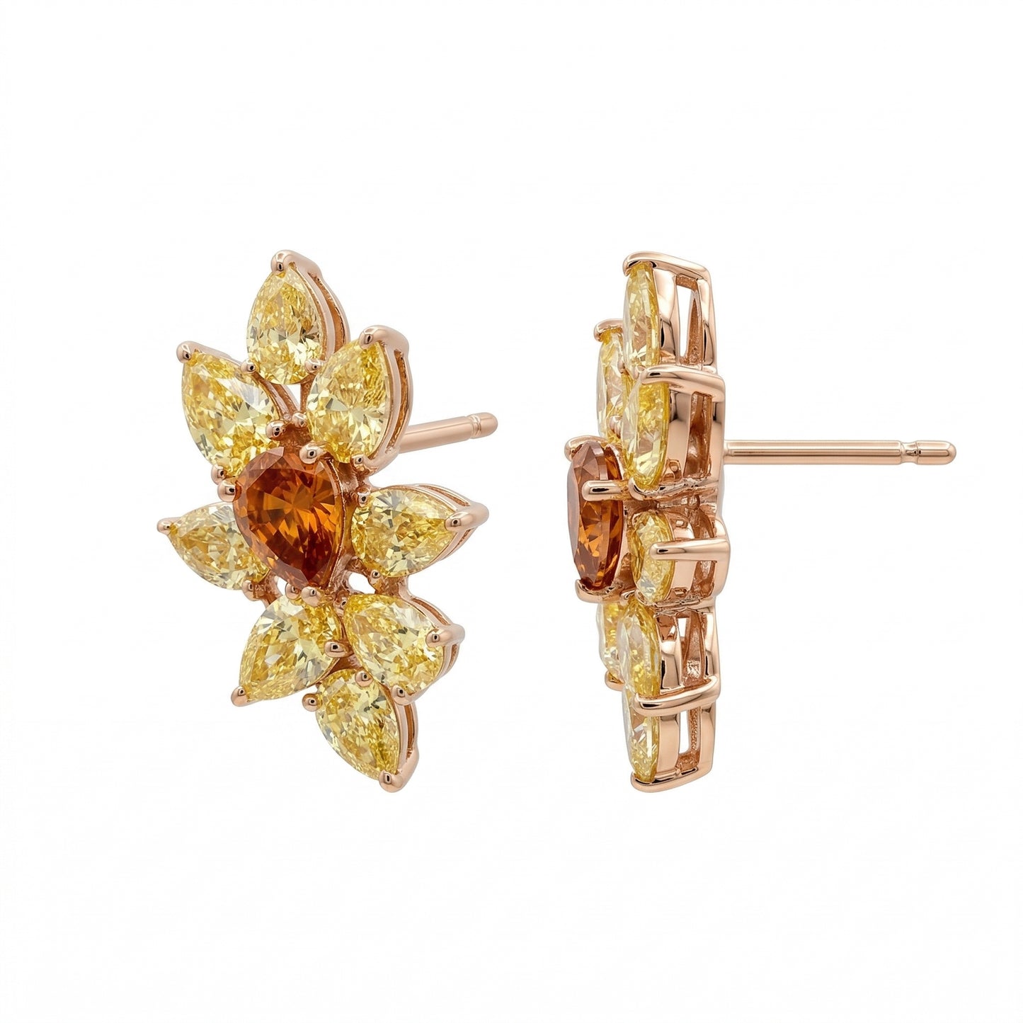 Yellow Diamond Statement Studs