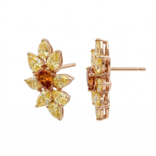 Yellow Diamond Statement Studs