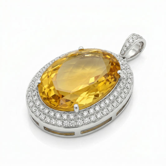 20.31 carat Golden Beryl Pendant