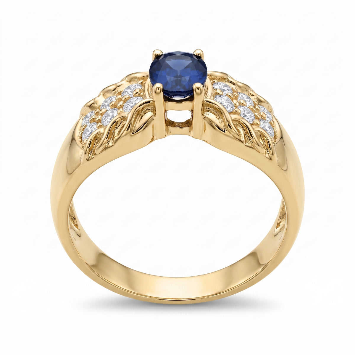 4x6mm Sapphire & 12-Diamond Ring