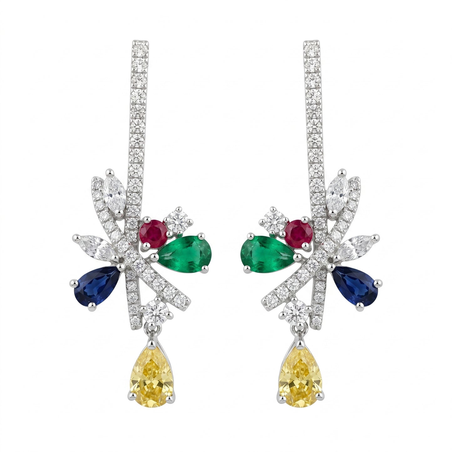 Chromatic Bloom Sapphire Earrings