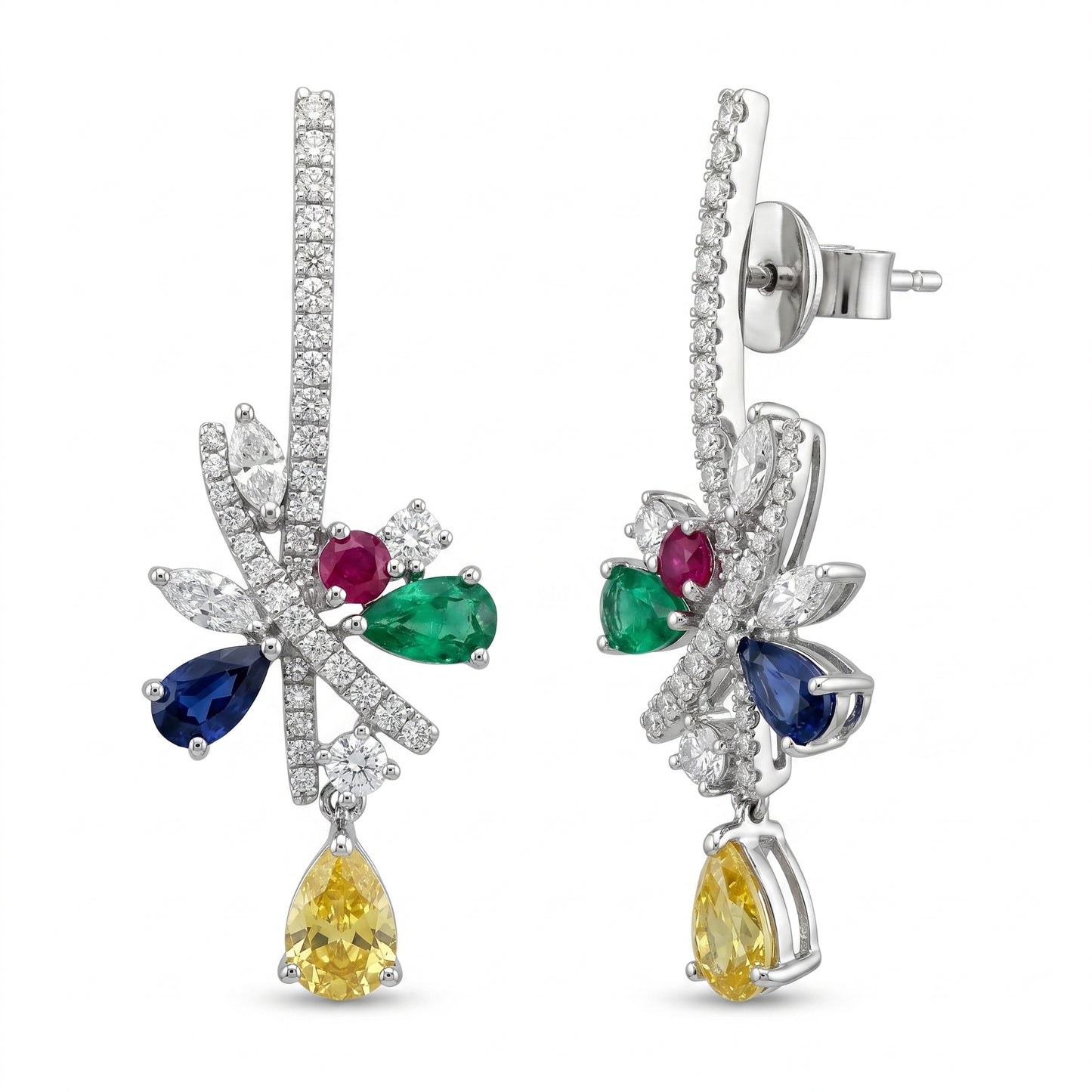 Chromatic Bloom Sapphire Earrings