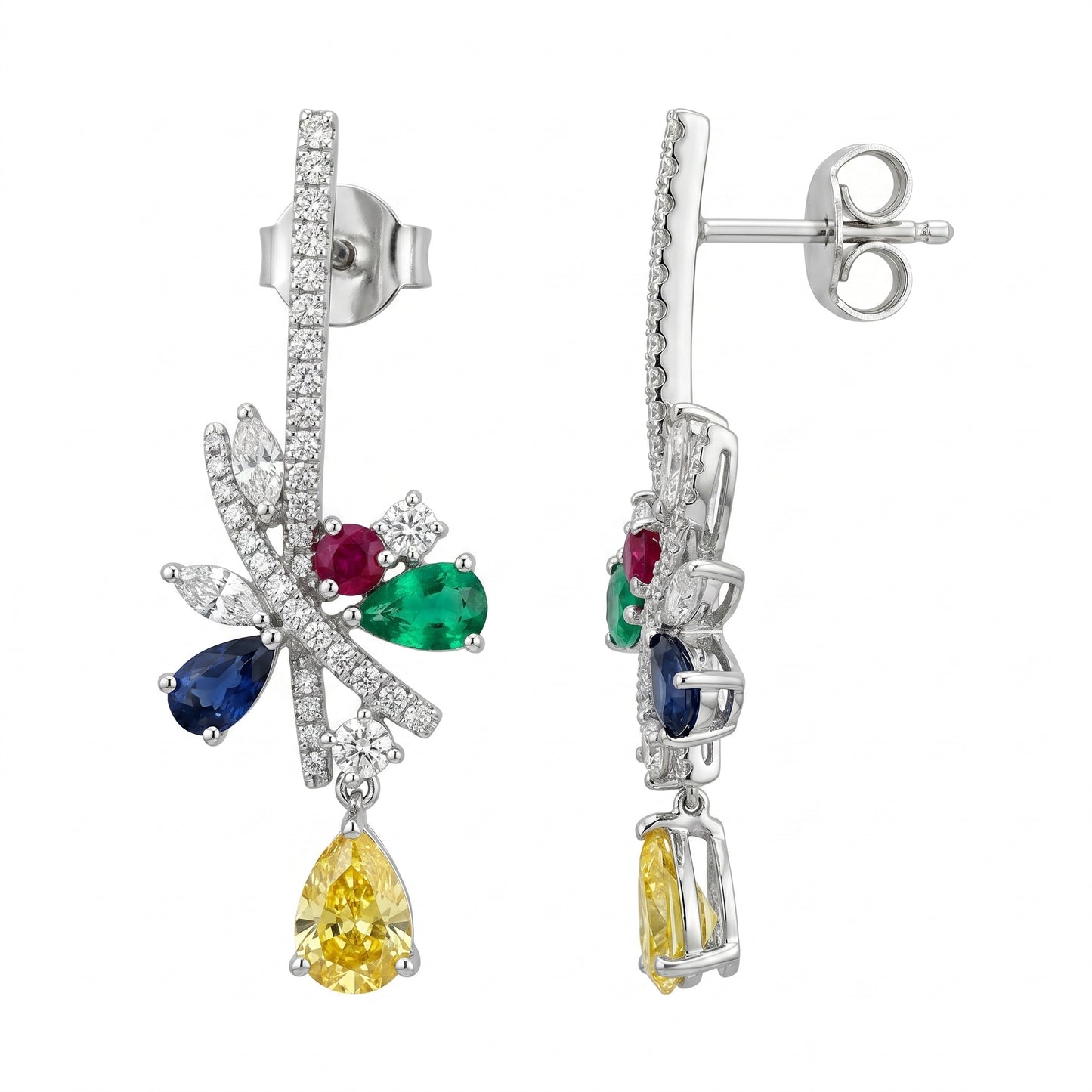 Chromatic Bloom Sapphire Earrings