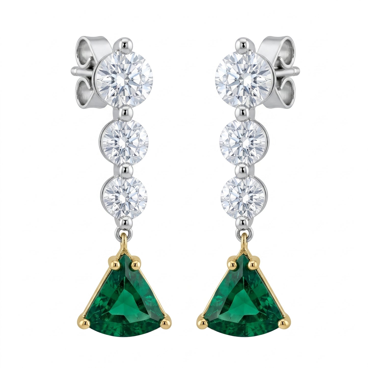 Trillion Emerald Earrings