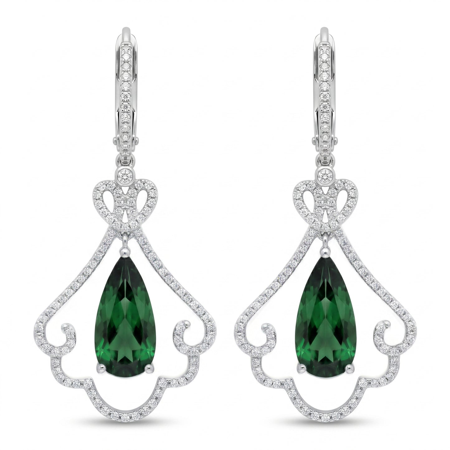 Victorian Garden Green Tourmaline Drop Earrings