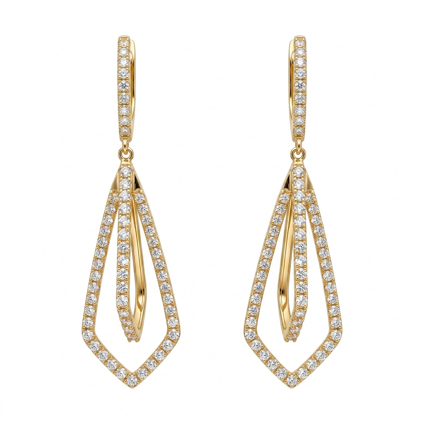 Geometric Pavé Chandelier Earrings