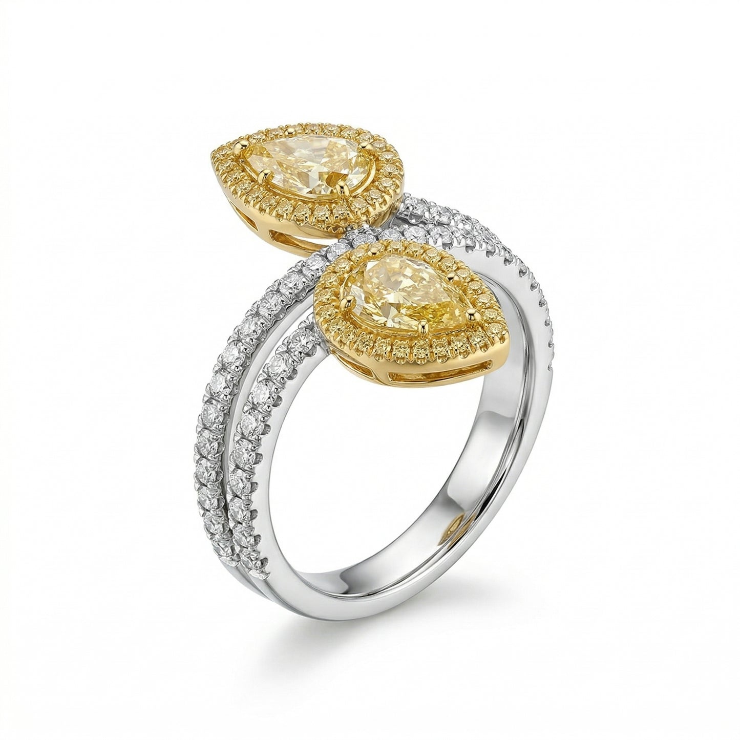Yellow Diamond Bypass Ring