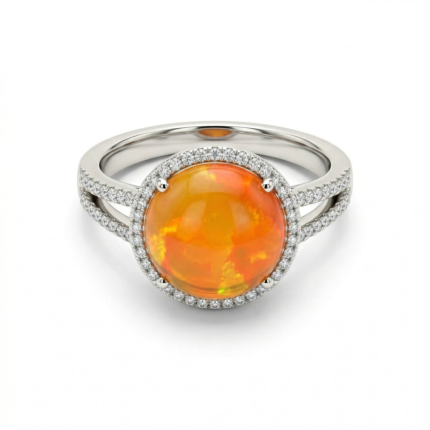 Orange Mexican Opal Ring