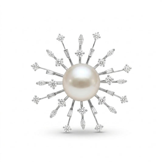 Pearl Diamond Brooch