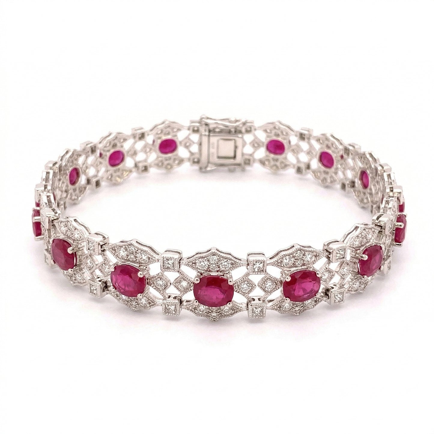 Vintage Ruby Row Stiff Bracelet