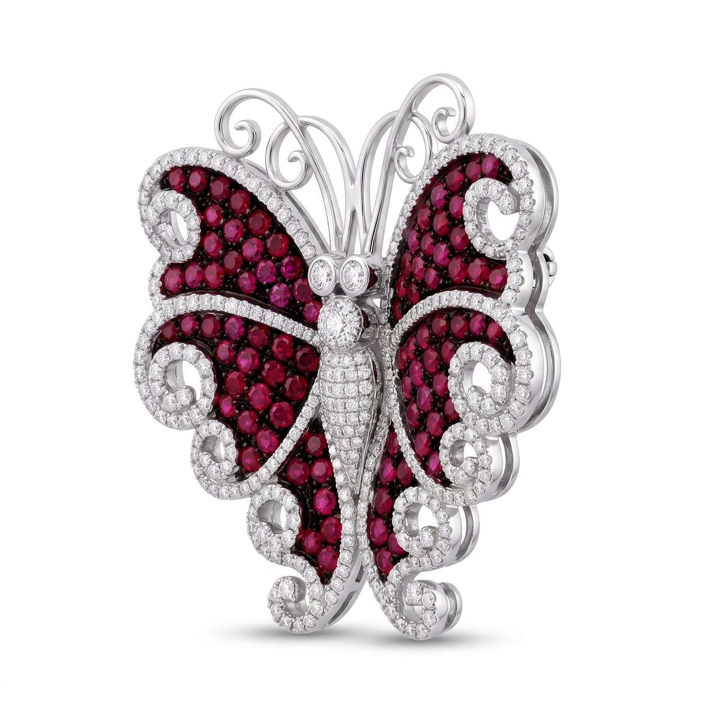 Ruby Butterfly Brooch