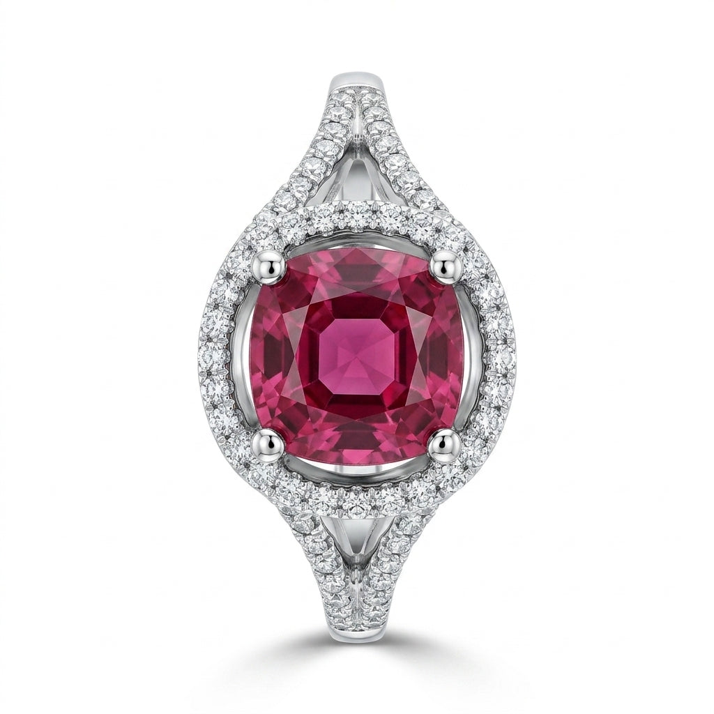 Oval Ruby & 62-Diamond Ring