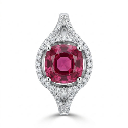 Oval Ruby & 62-Diamond Ring