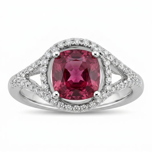 Oval Ruby & 62-Diamond Ring