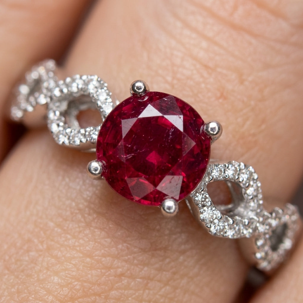 Oval Ruby & 44-Diamond Ring