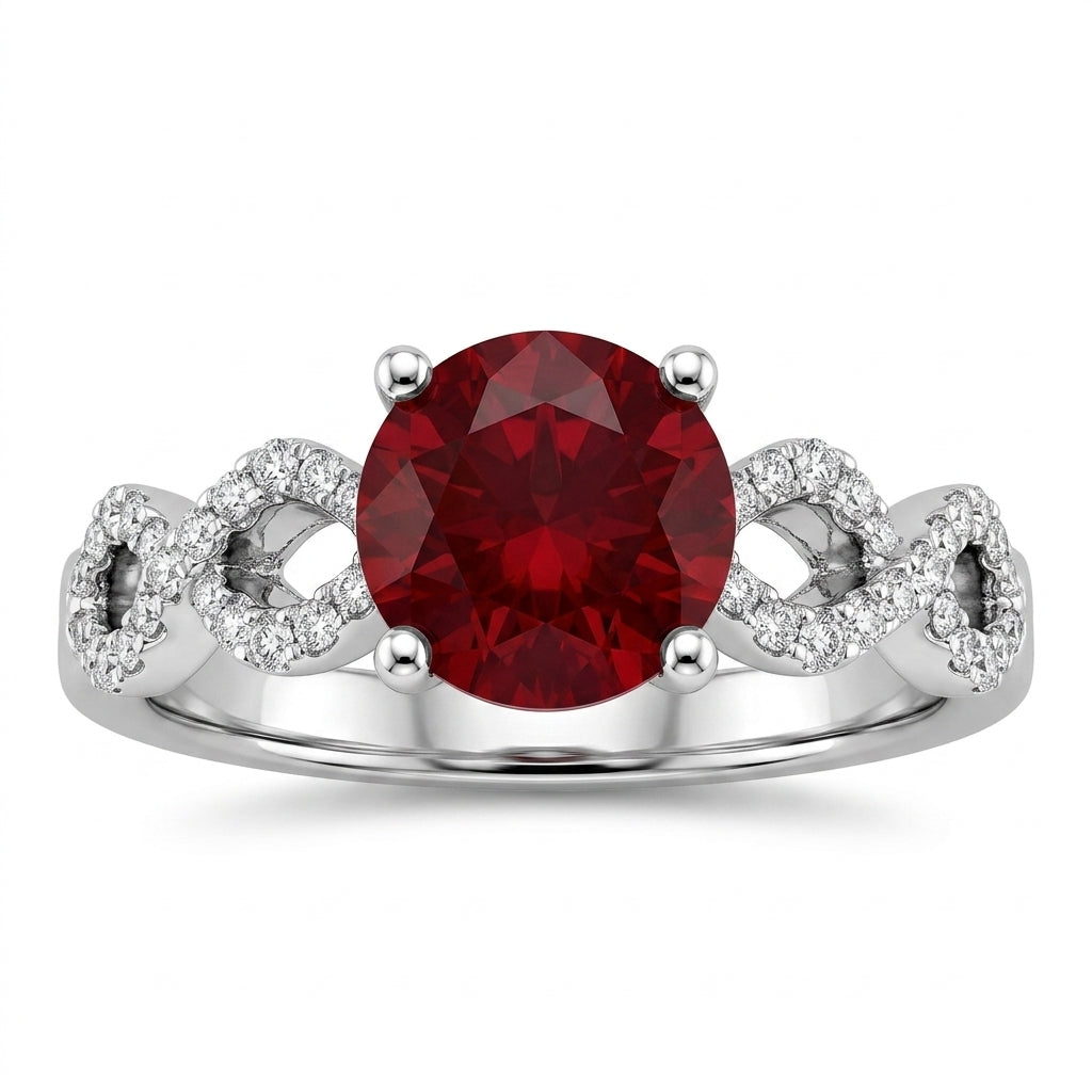 Oval Ruby & 44-Diamond Ring