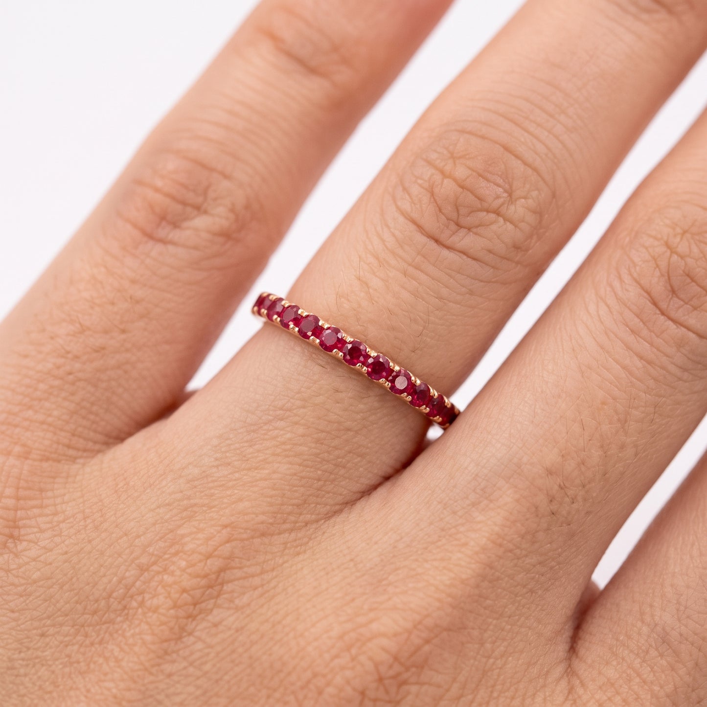 15 Round Ruby Band Ring