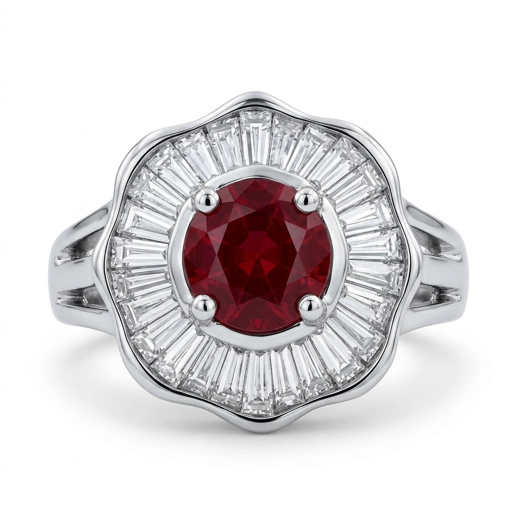 Ruby Ballerina Diamond Ring