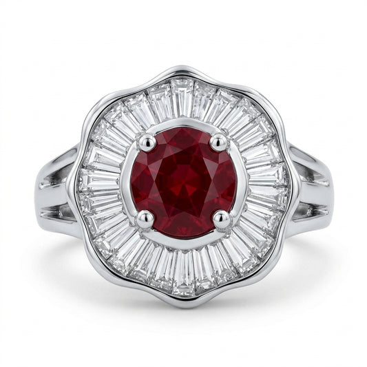Ruby Ballerina Diamond Ring