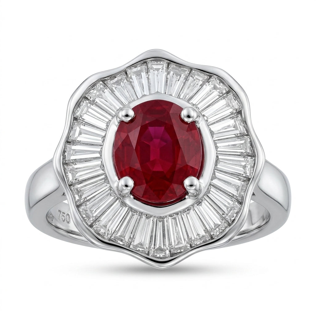 Ruby Ballerina Diamond Ring