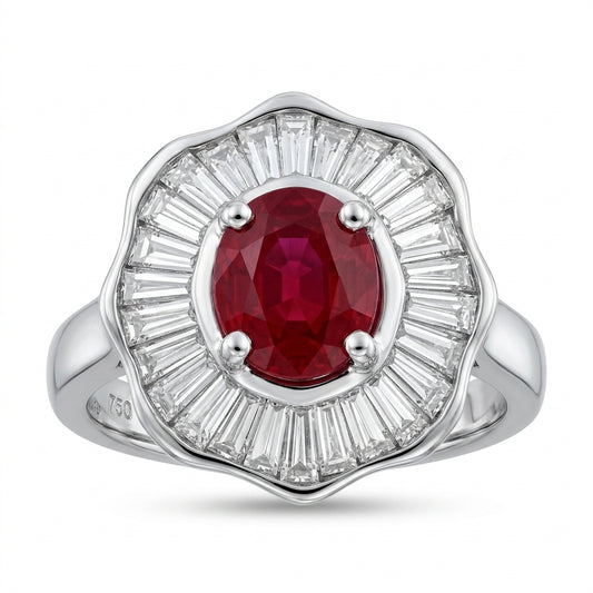 Ruby Ballerina Diamond Ring