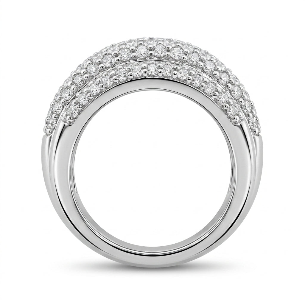 2.54ct Diamond Wide Pave Dome Band Ring - front elevation