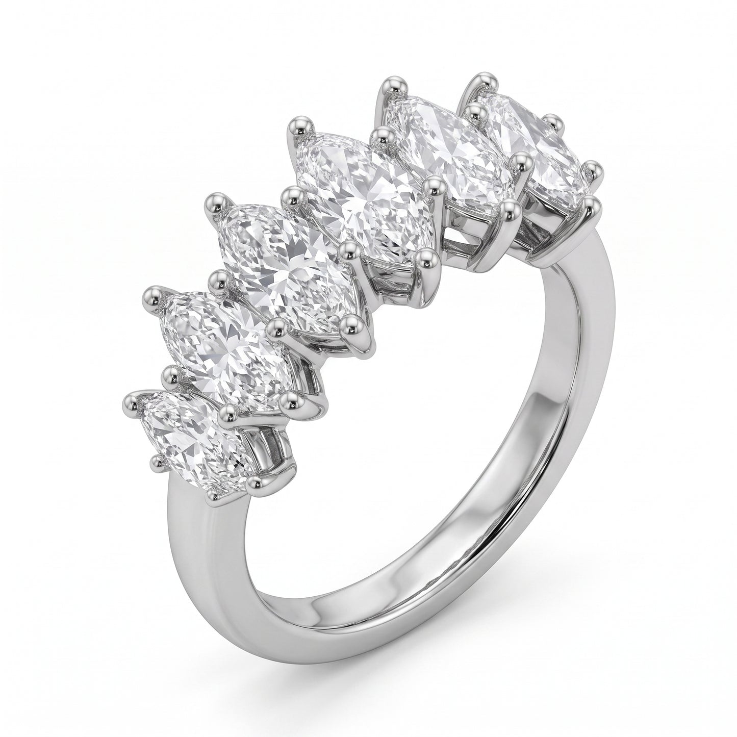 1.0 ctw Five Marquise Diamond Ring