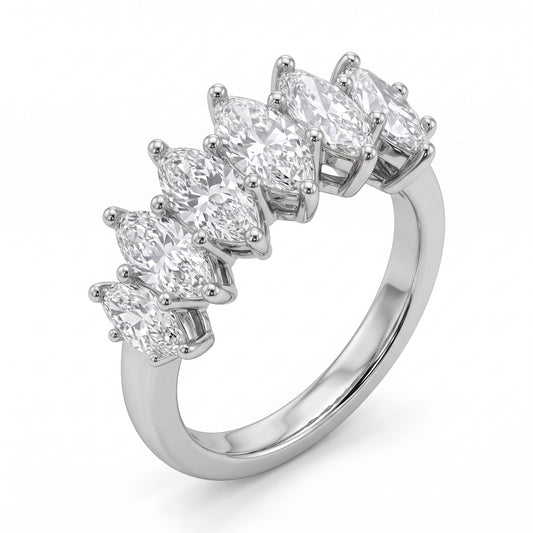1.0 ctw Five Marquise Diamond Ring