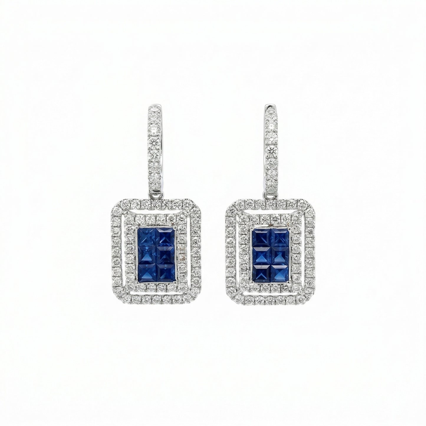 Sapphire Rectangle Earrings