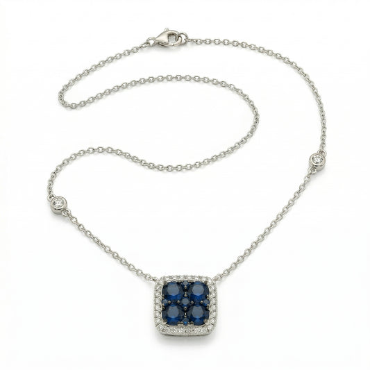 Sapphire Box Necklace