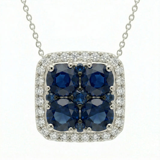 Sapphire Box Necklace