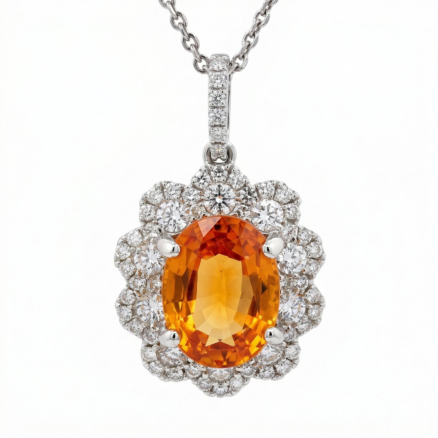 Orange Sapphire Sun Pendant