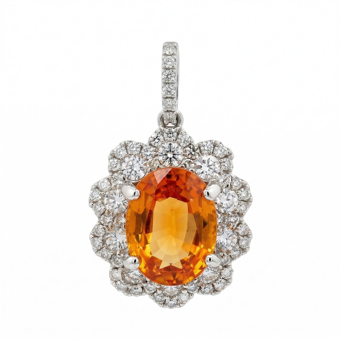 Orange Sapphire Sun Pendant