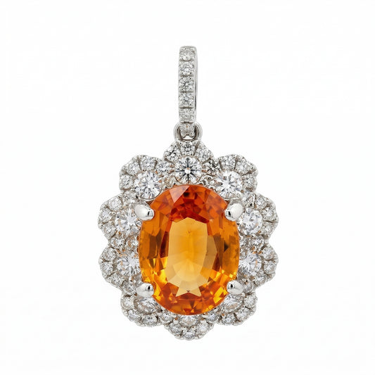 Orange Sapphire Sun Pendant