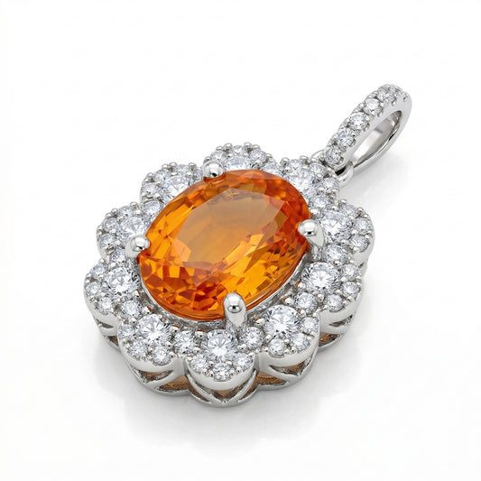 Orange Sapphire Sun Pendant