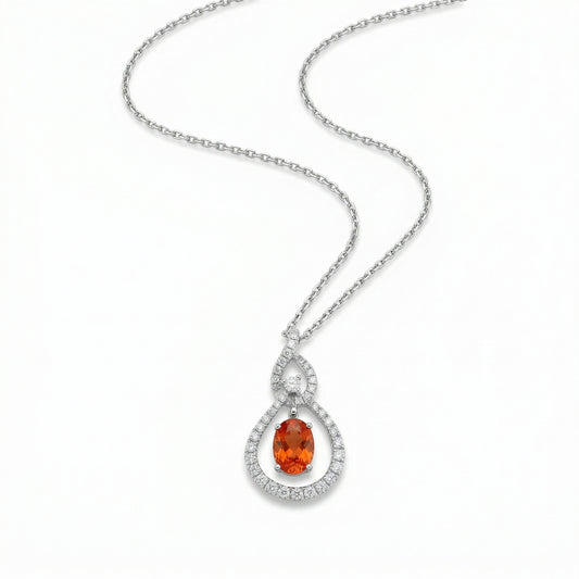 Dangling Orange Sapphire Necklace