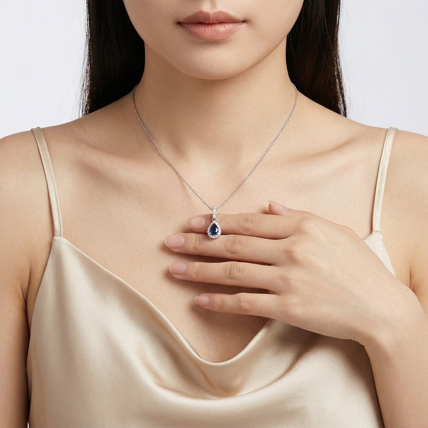 Sapphire Drop Pendant