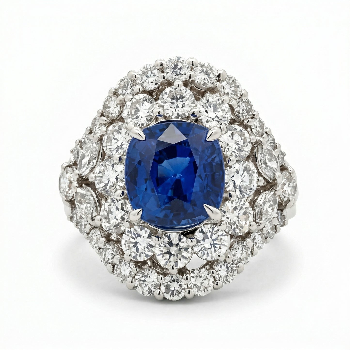 Sapphire Double Halo Ring