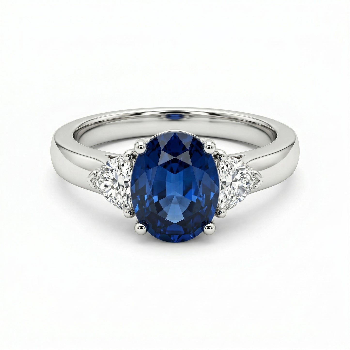 Sapphire & Diamond Heart Ring