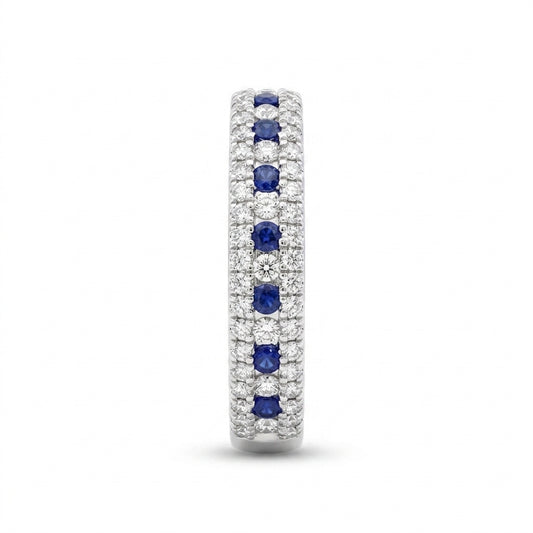 7 Round Sapphire & 50-Diamond Band Ring