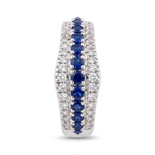 13 Round Sapphire & 42-Diamond Band Ring